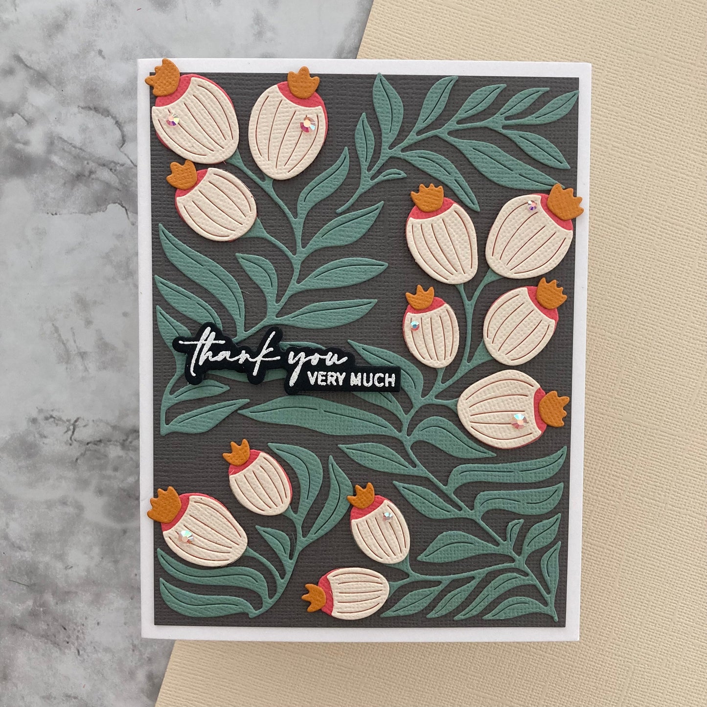 Handmade card featuring Encore Vanilla Ice Cream Textured Cardstock