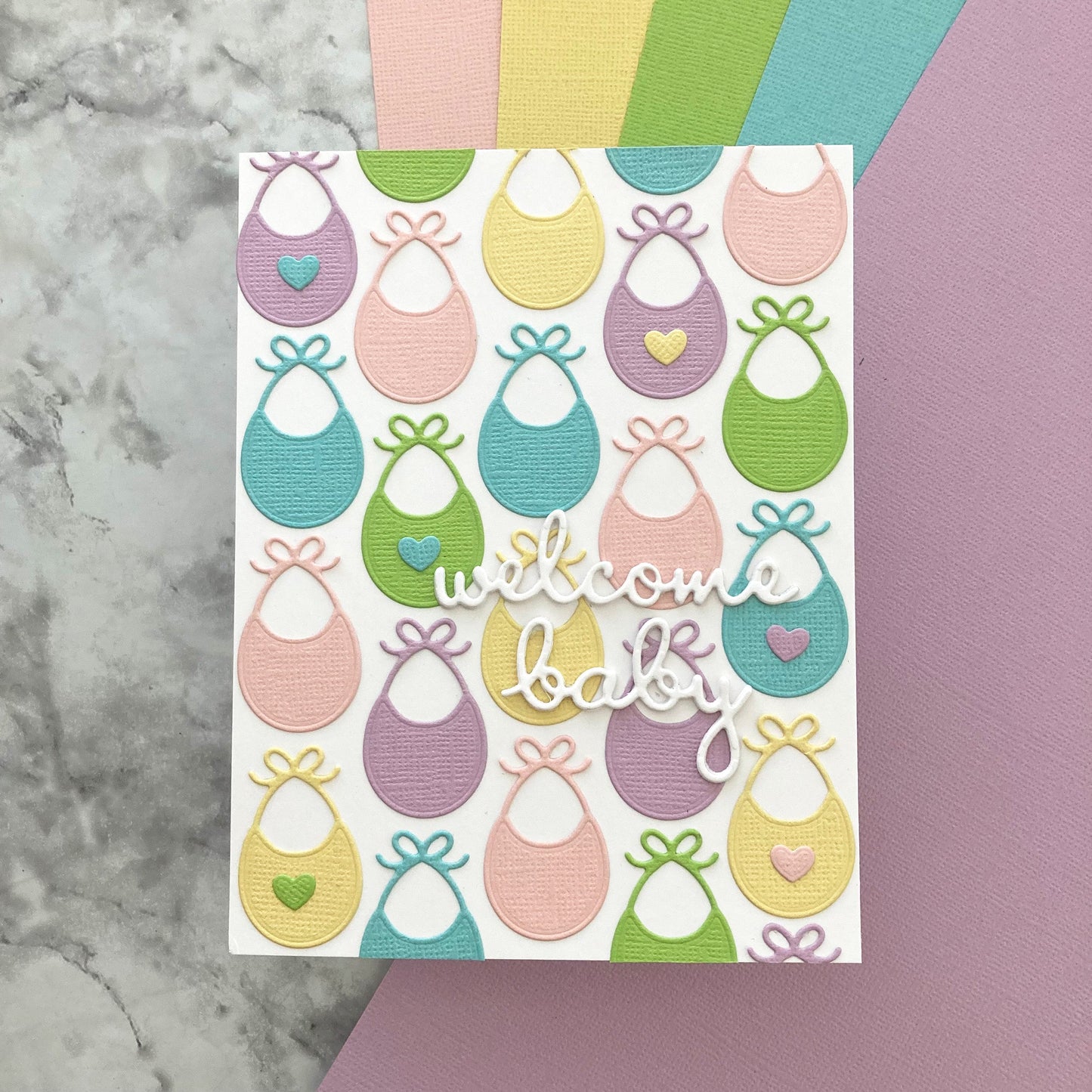 handmade baby card featuring Encore Textured Cardstock