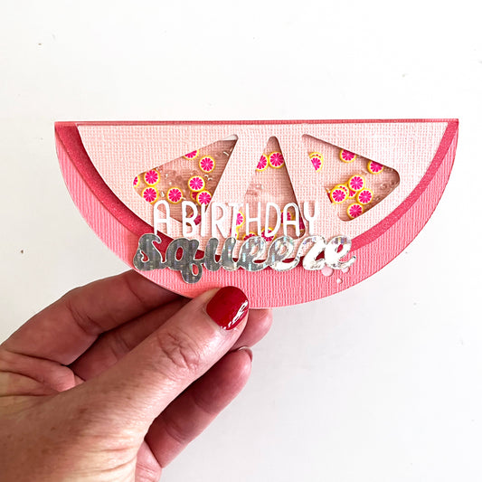 Handmade card featuring Encore Pink Luster Shimmer Cardstock