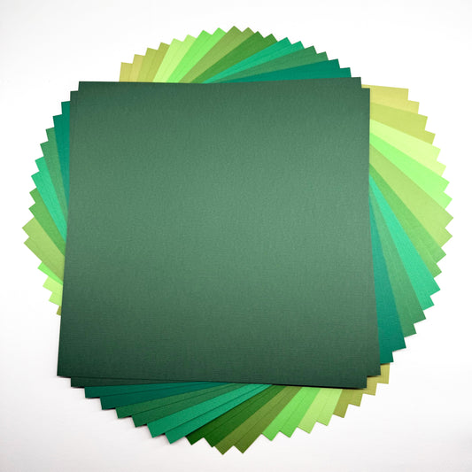 ENCORE TEXTURED CARDSTOCK GREEN VARIETY PACK - 12x12 Cardstock - 20 Pack - Encore