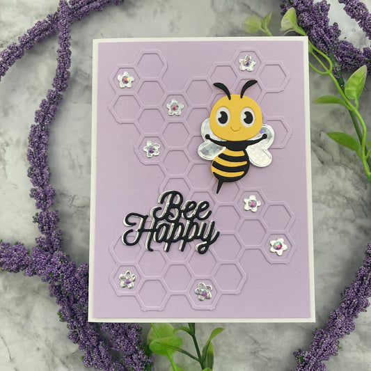 Handmade card featuring Encore light purple smooth cardstock and holographic cardstock