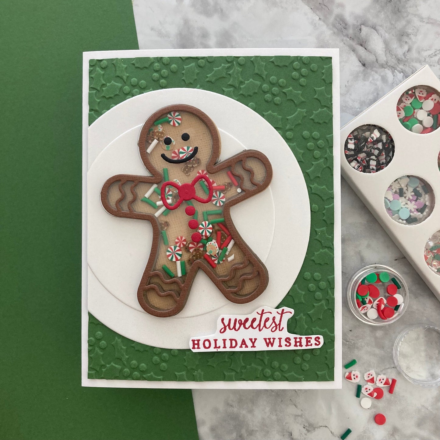 Handmade Christmas shaker card