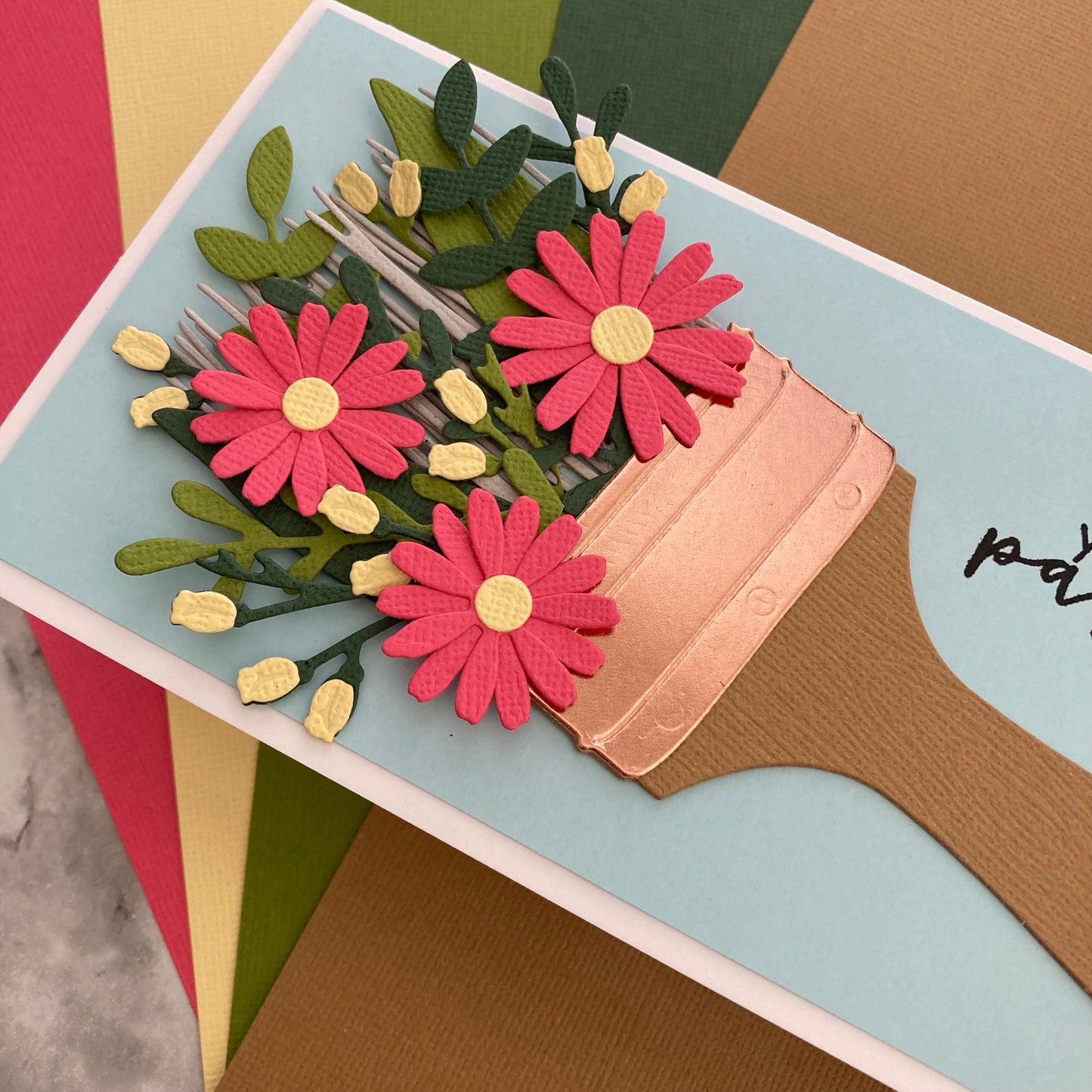 Handmade card featuring Rose Topaz Encore Textured Cardstock