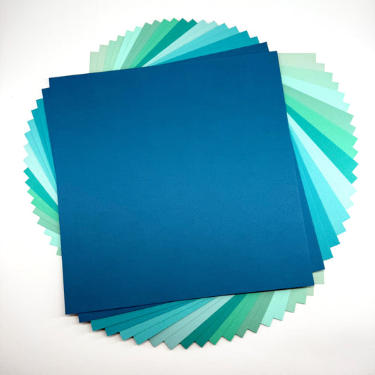 ENCORE TEXTURED CARDSTOCK TEAL & TURQUOISE VARIETY PACK - 12x12 Cardstock - 20 Pack - Encore