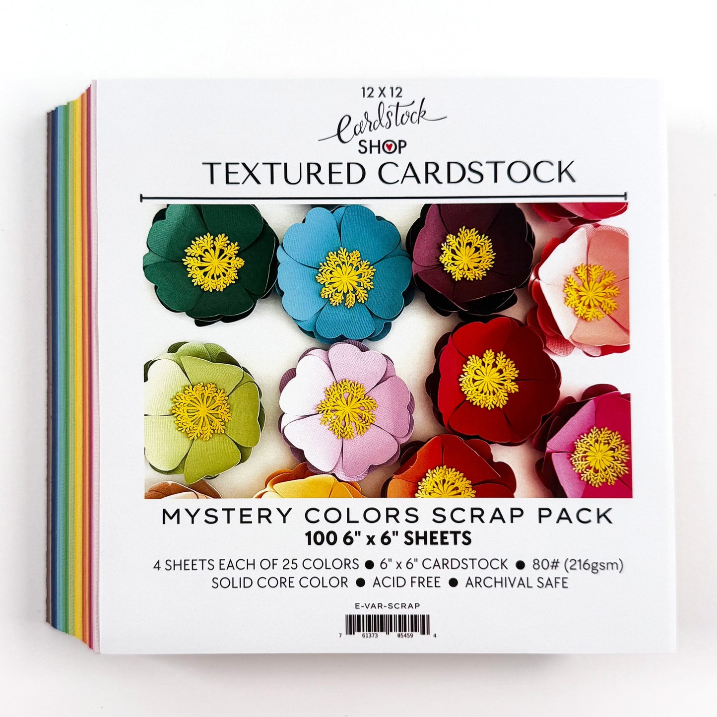 6"x6" MYSTERY SCRAP PACK - TEXTURED 100 SHEETS - E-VAR-SCRAP