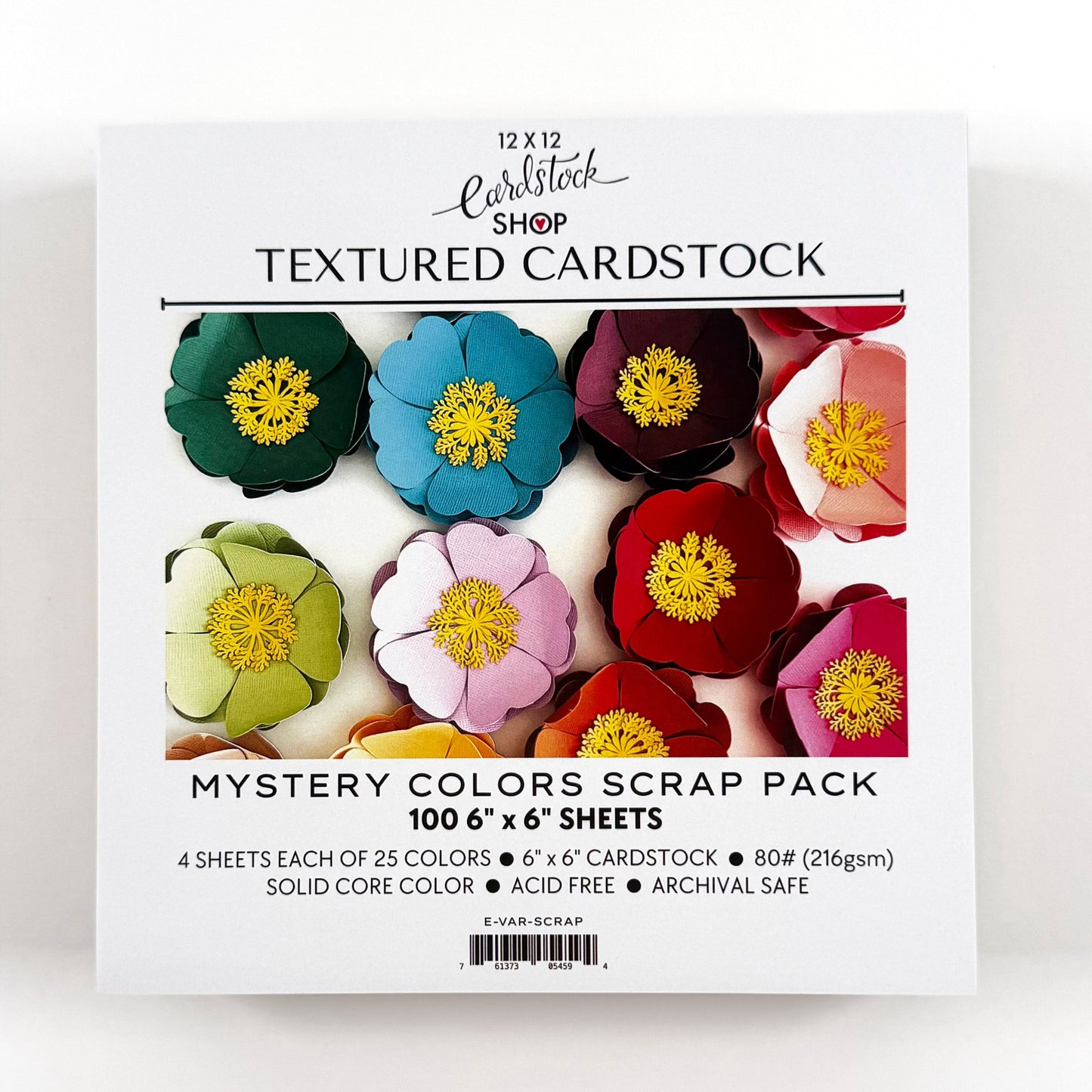 6"x6" MYSTERY SCRAP PACK - TEXTURED 100 SHEETS - E-VAR-SCRAP