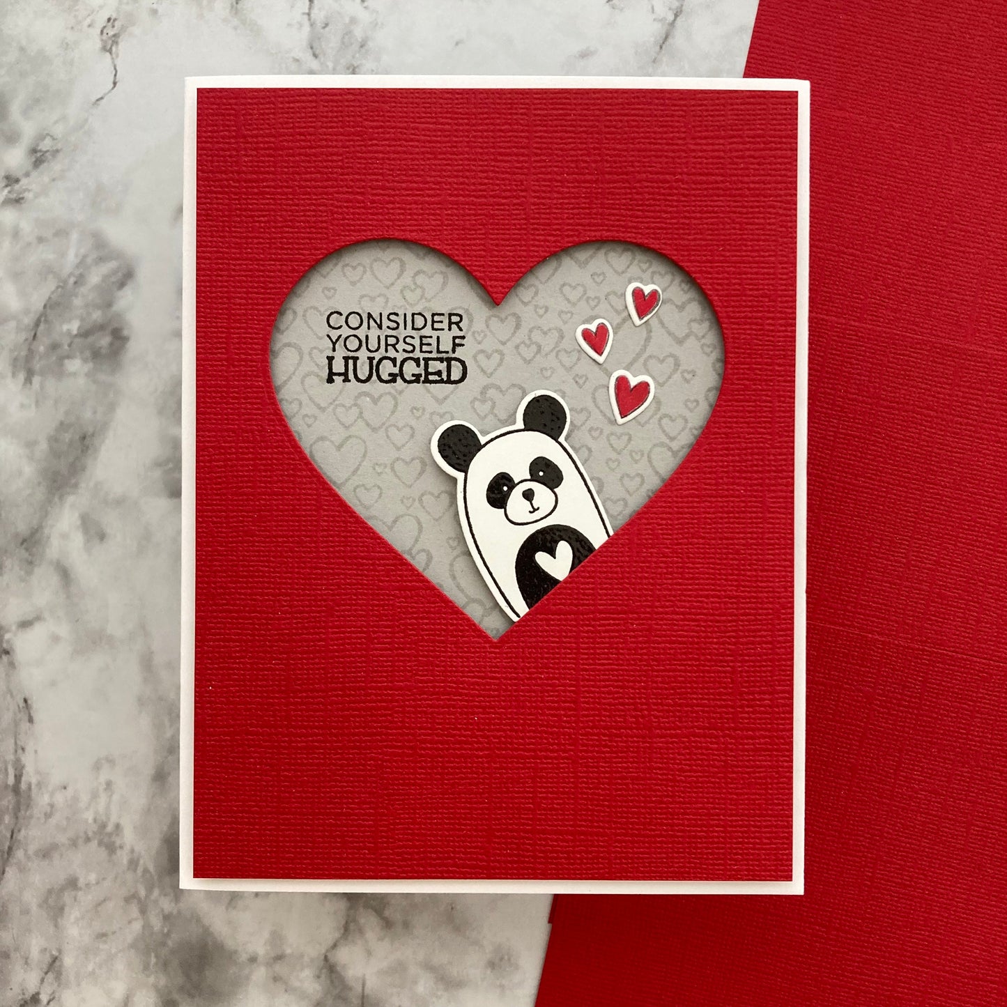 Handmade card featuring Encore All American Red