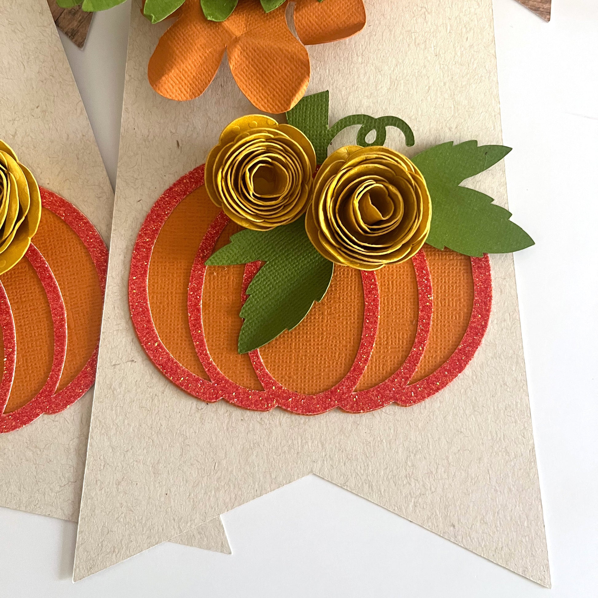 DIY Fall Banner featuring Encore Cardstock and Glitter Luxe Foil Cardstock