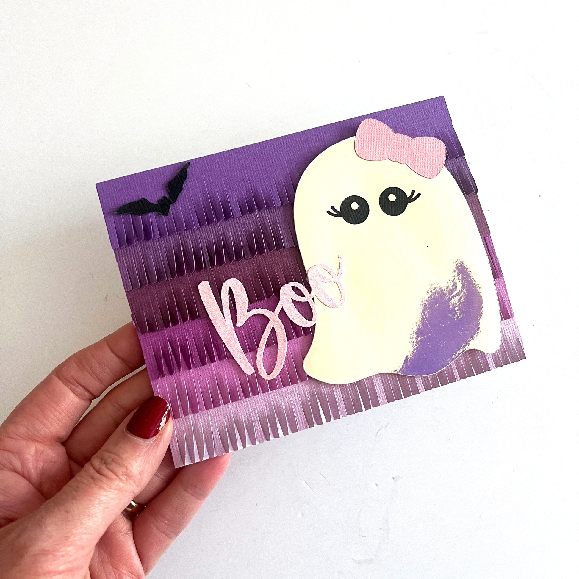 Handmade Halloween card featuring Encore Textured Cardstock Purple pack