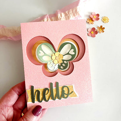 Handmade card featuring Sugary Pink Glitter Luxe