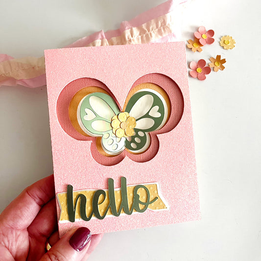 Handmade card featuring Sugary Pink Glitter Luxe