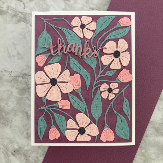 Handmade card featuring Encore Textured Cardstock in Dusty Purple