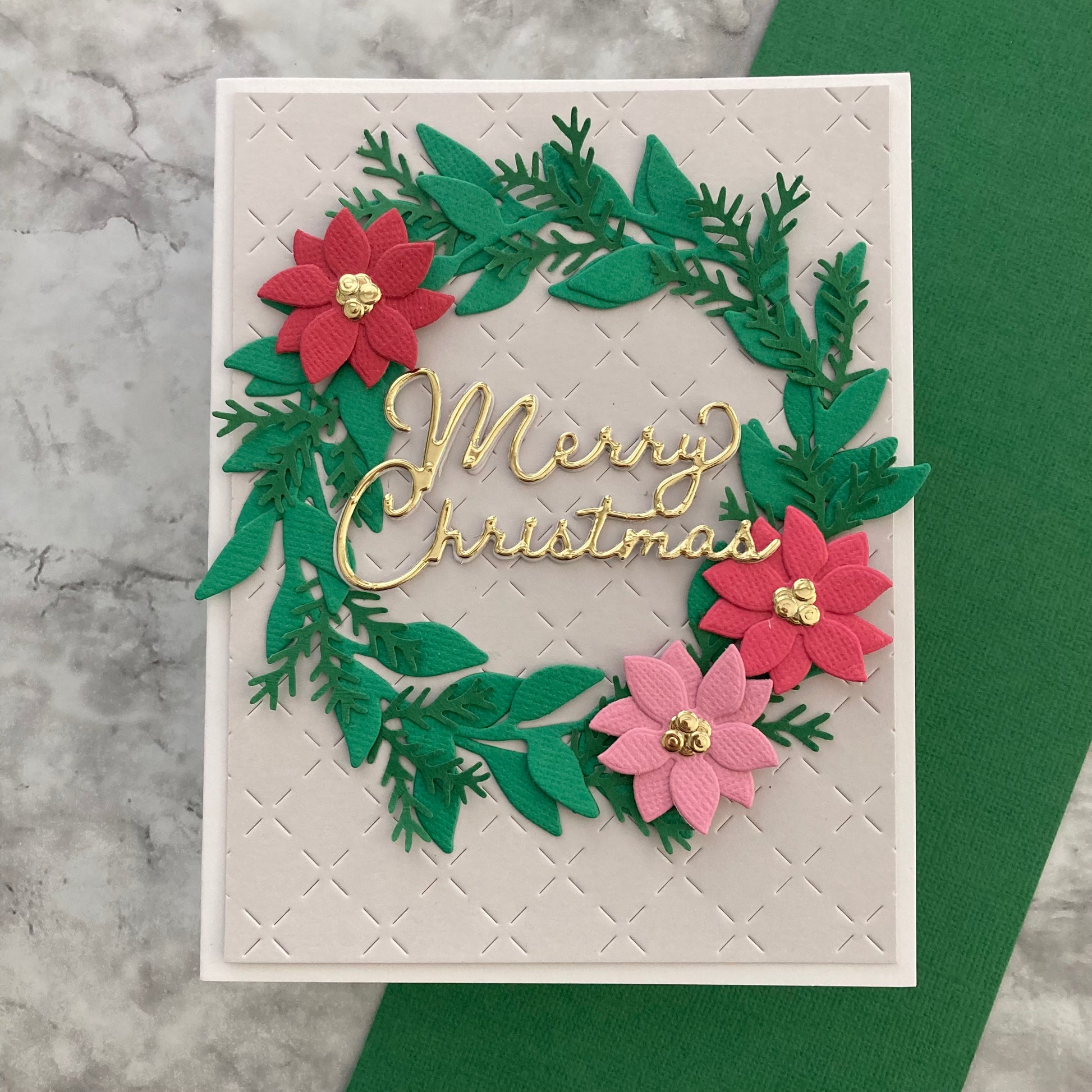 Handmade Christmas card featuring Encore cardstock in Forest Green