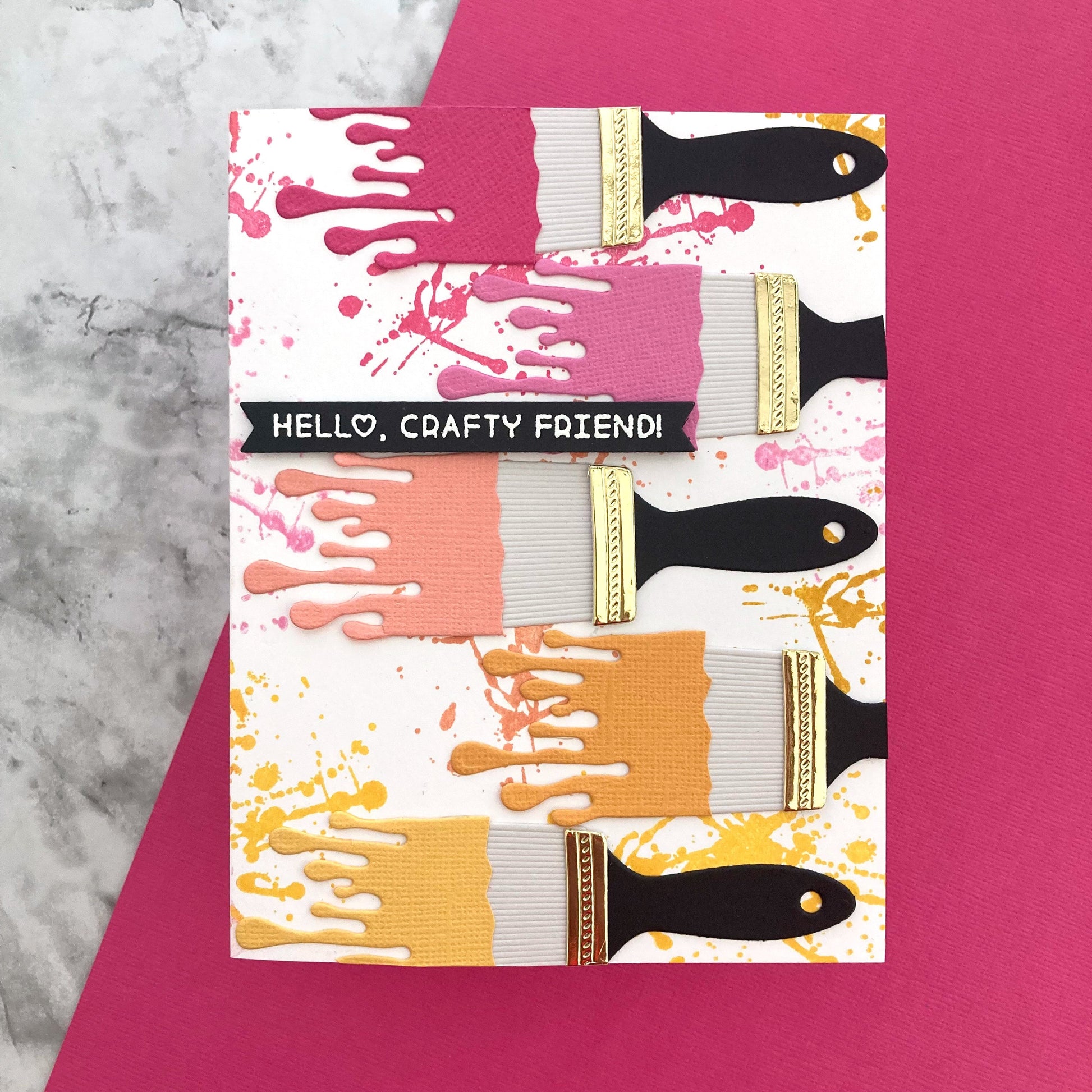 Handmade card featuring Encore textured cardstock In Hot Pink