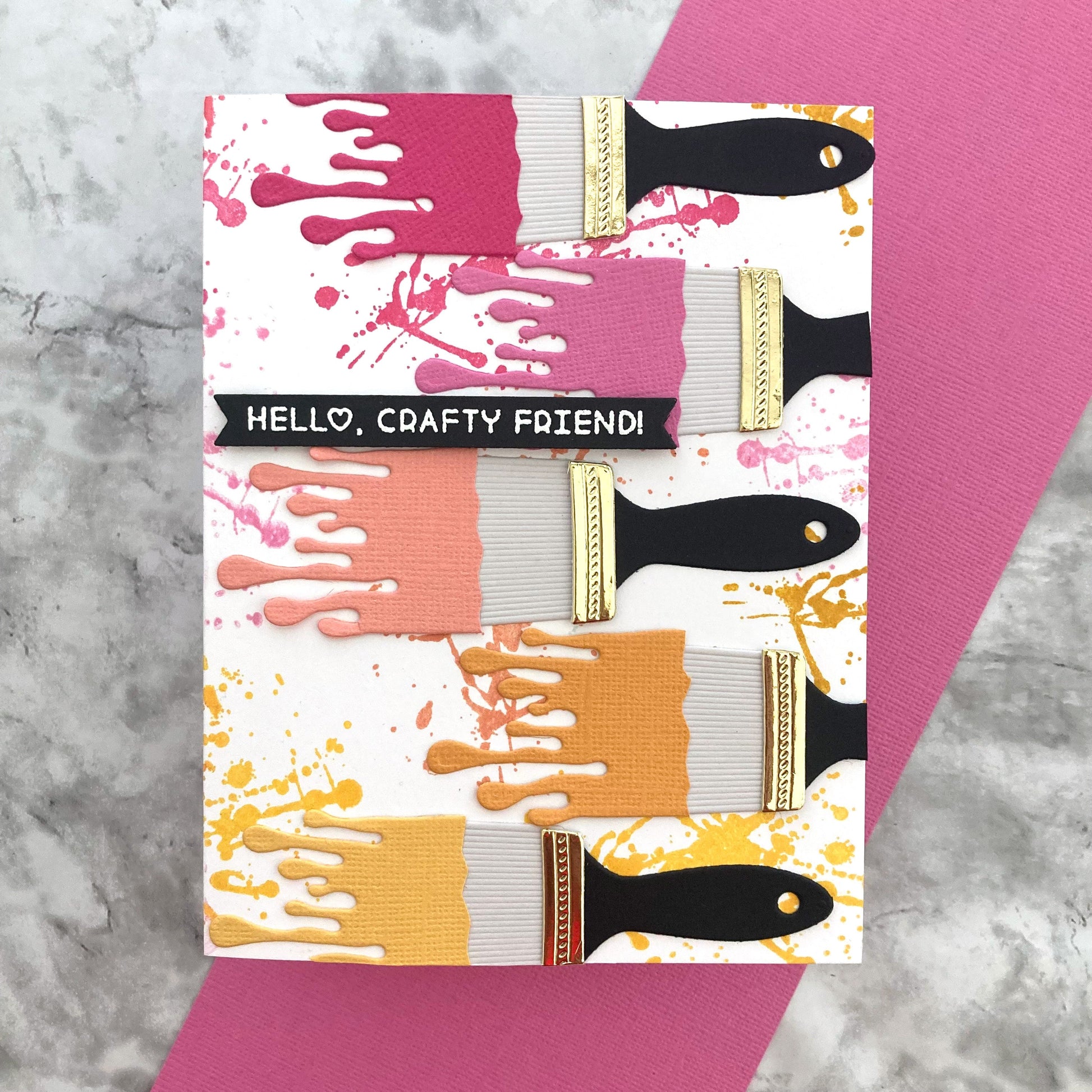 Handmade card featuring Encore textured Cardstock in Party Pink