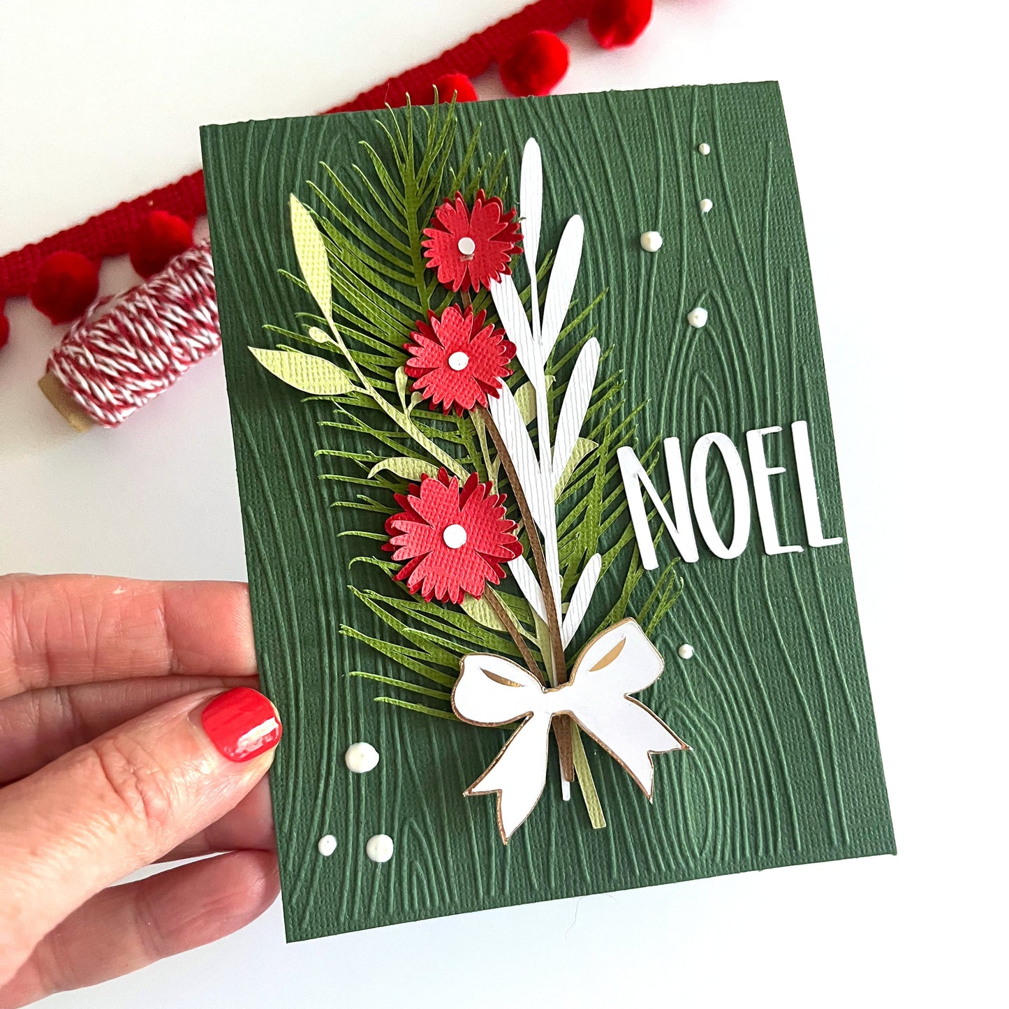 Handmade Christmas card featuring Encore Textured Cardstock