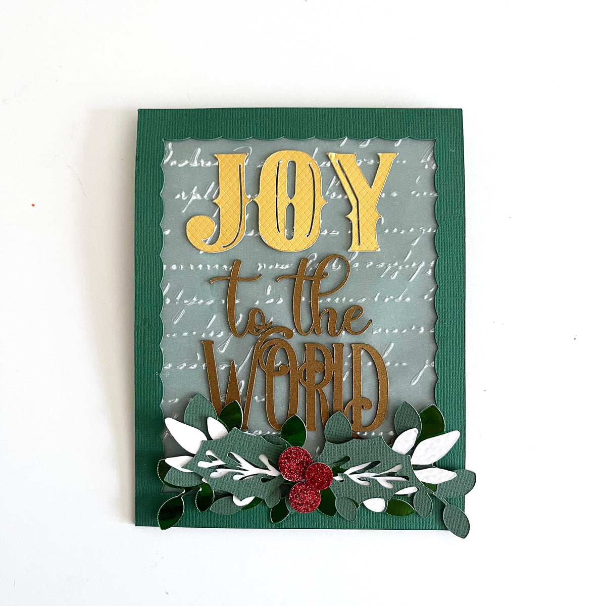 Handmade card featuring Script vellum and Encore cardstock