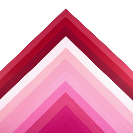 ENCORE TEXTURED CARDSTOCK PINK & RED VARIETY PACK - 12x12 Cardstock - 20 Pack - Encore