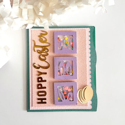Handmade Easter Card featuring Encore Cardstock and Peach Glitter cardstock