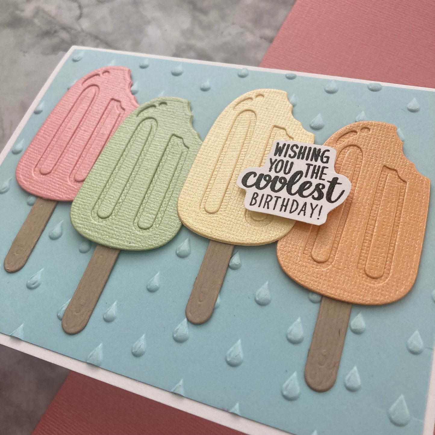 Handmade card featuring Encore Shimmer Pearlescent Cardstock