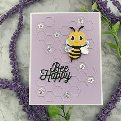 Handmade card featuring Encore light purple smooth cardstock and holographic cardstock