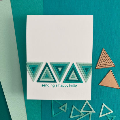 handmade die cut card featuring encore cardstock in teal