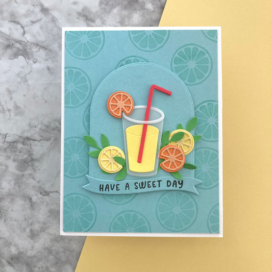Handmade card featuring Encore Smooth Cardstock in Sea Mist and Banana Pudding.