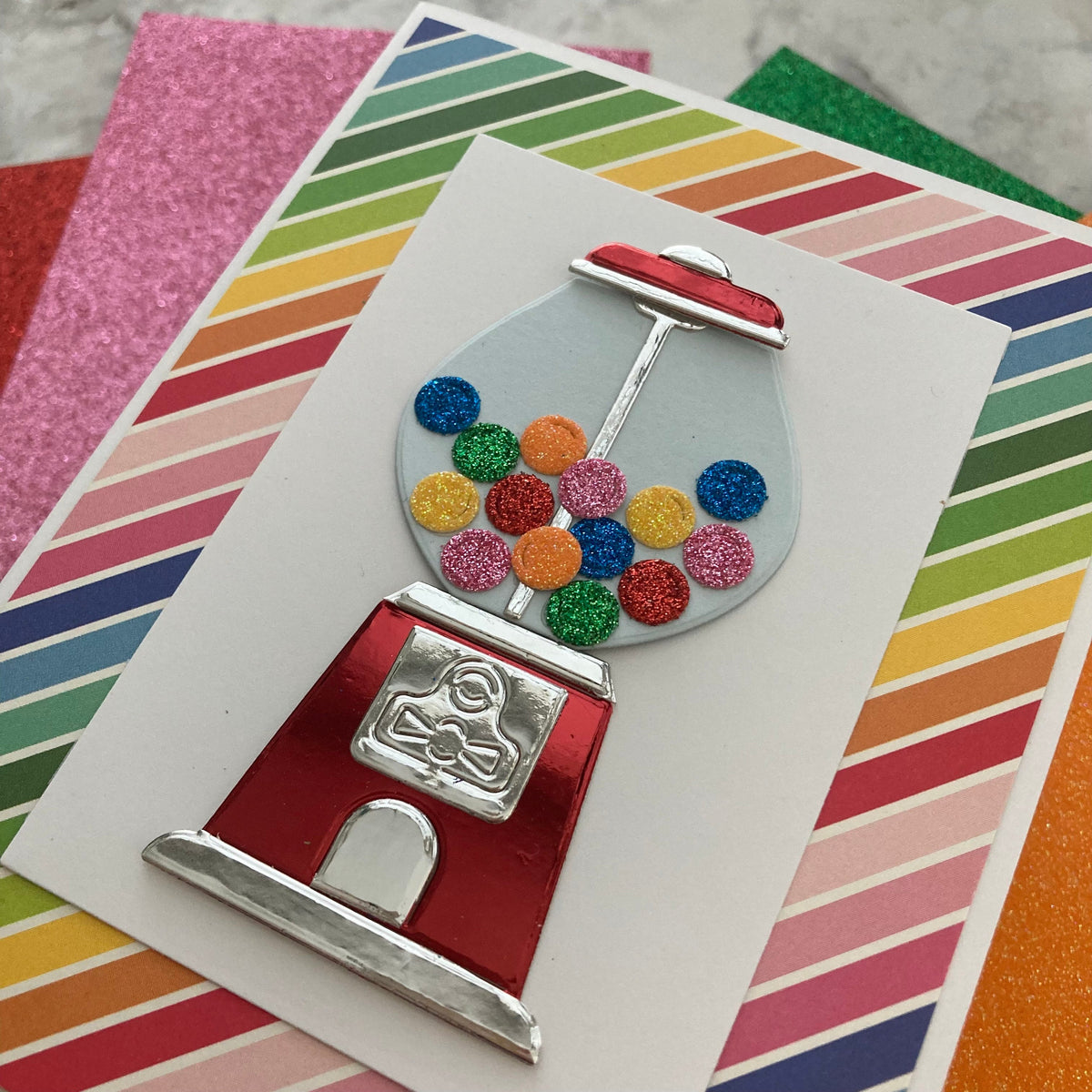 handmade card featuring red foil cardstock from Encore