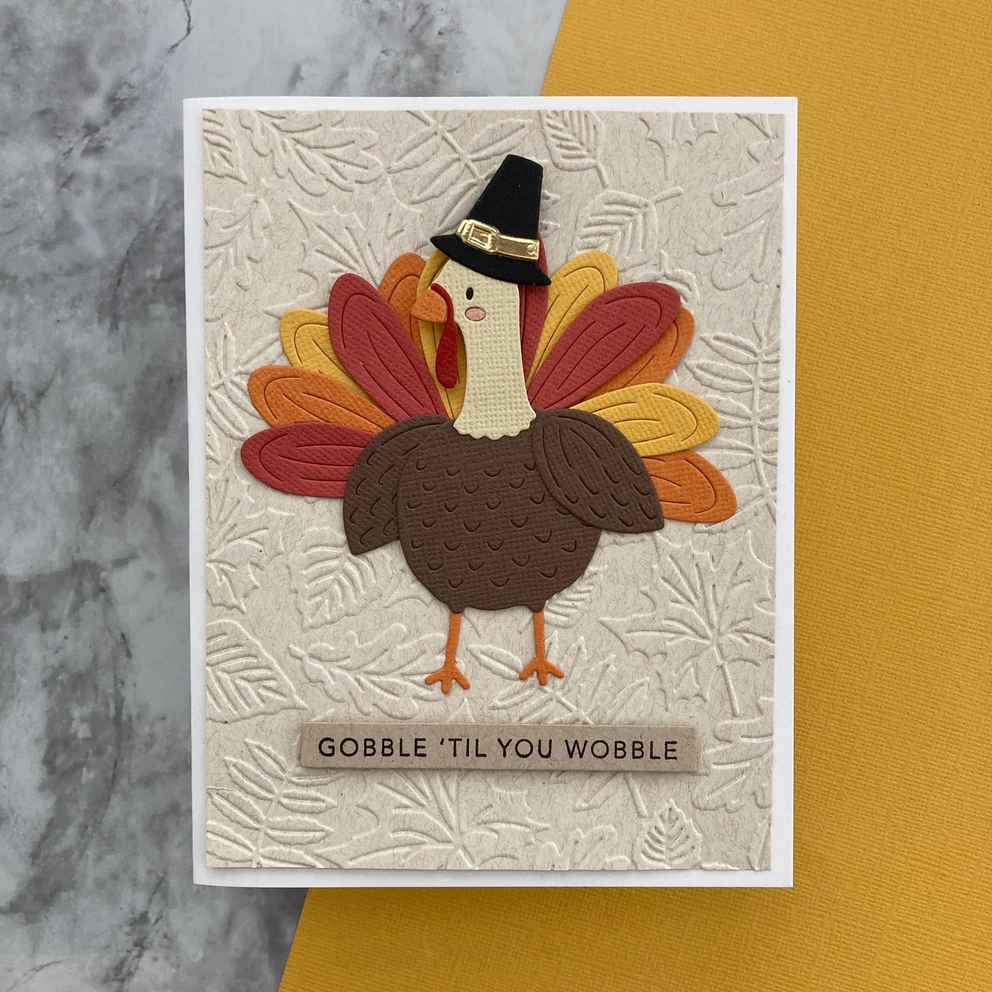 Handmade Thanksgiving card featuring Encore Textured Cardstock in Golden Amber