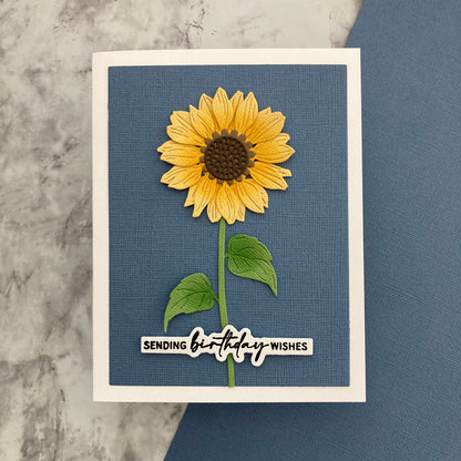 Handemade card featuring Encore Gray Blue cardstock and Honey Bear Cardstock
