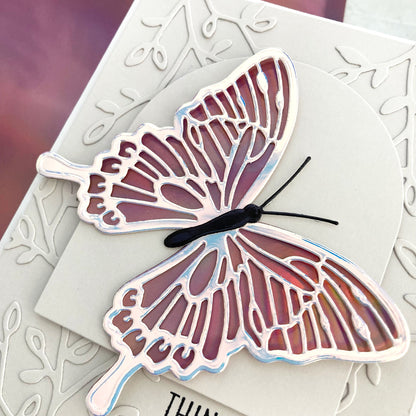 Die cut butterfly using Encore Iridescent Foil Cardstock
