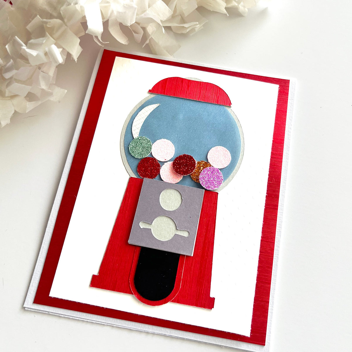 Handmade card featuring Encore Brushed Red Foil Cardstock