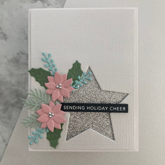 Floral Christmas Card with a star