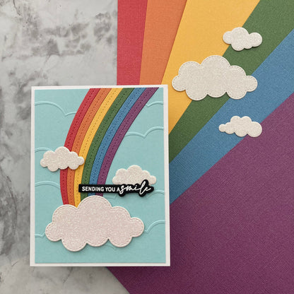 Encore Glitter Luxe white opal glitter cardstock on a handmade card