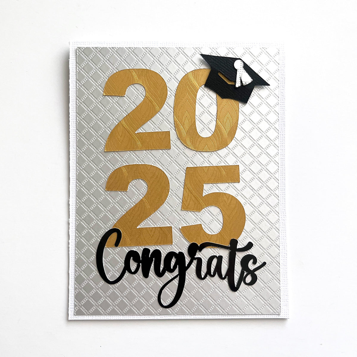 Handmade graduation card with embossed foil cardstock