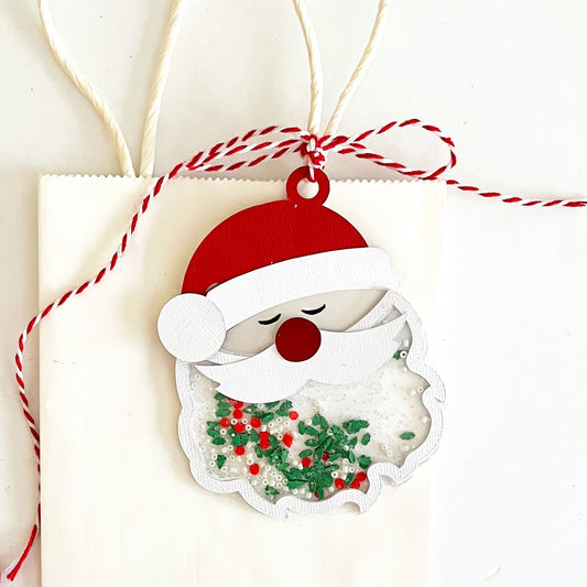 Handmade Christmas tag featuring Snowy White Textured Cardstock by Encore