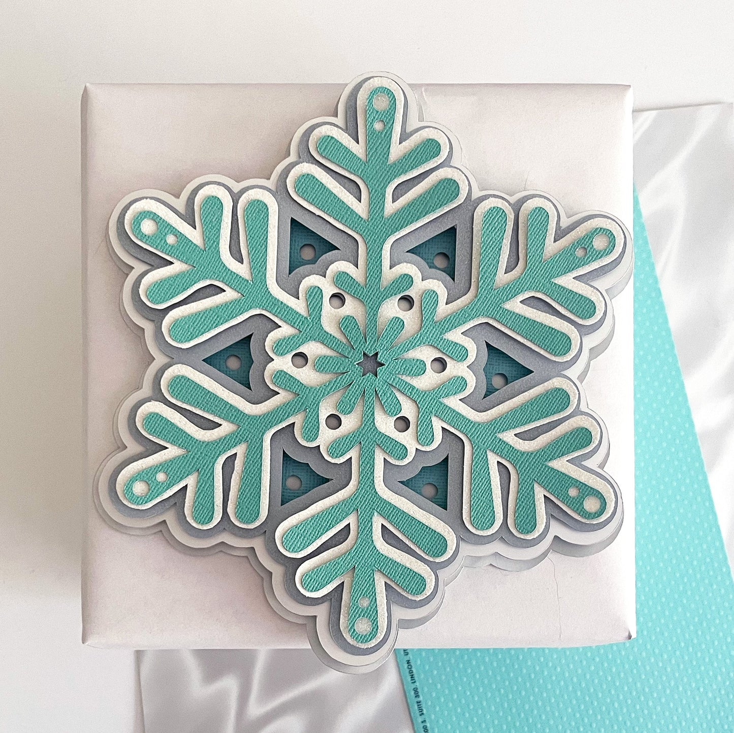 sea glass textured cardstock featured in a winter craft