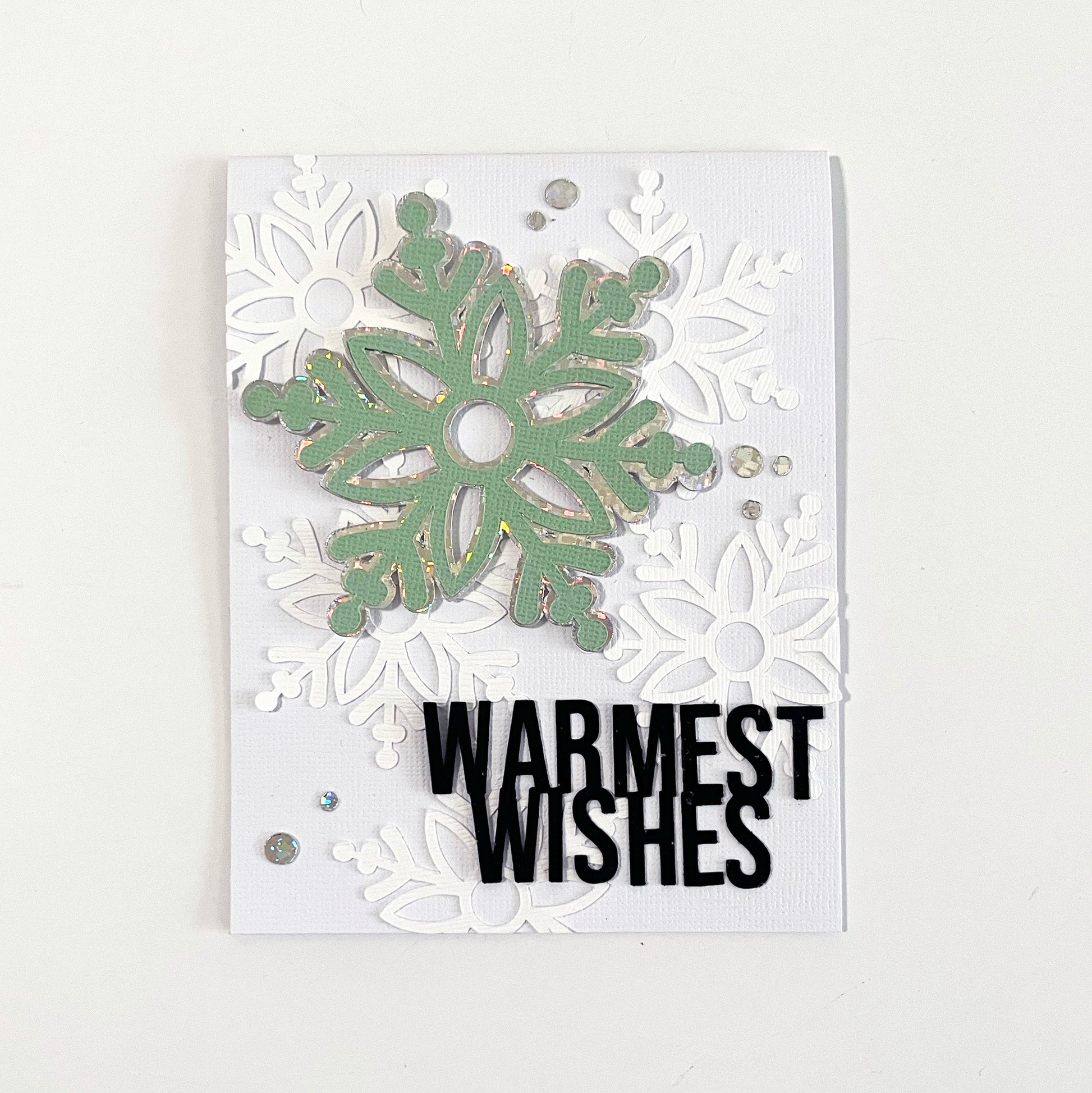 Handmade winter card featuring encore holographic cardstock