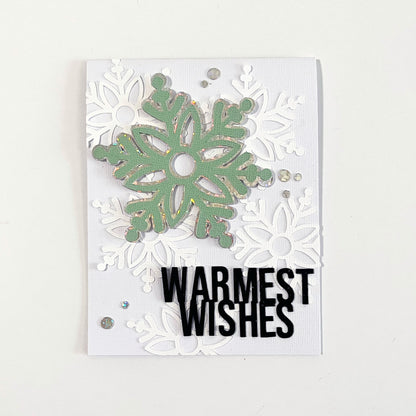 Handmade winter card featuring encore holographic cardstock