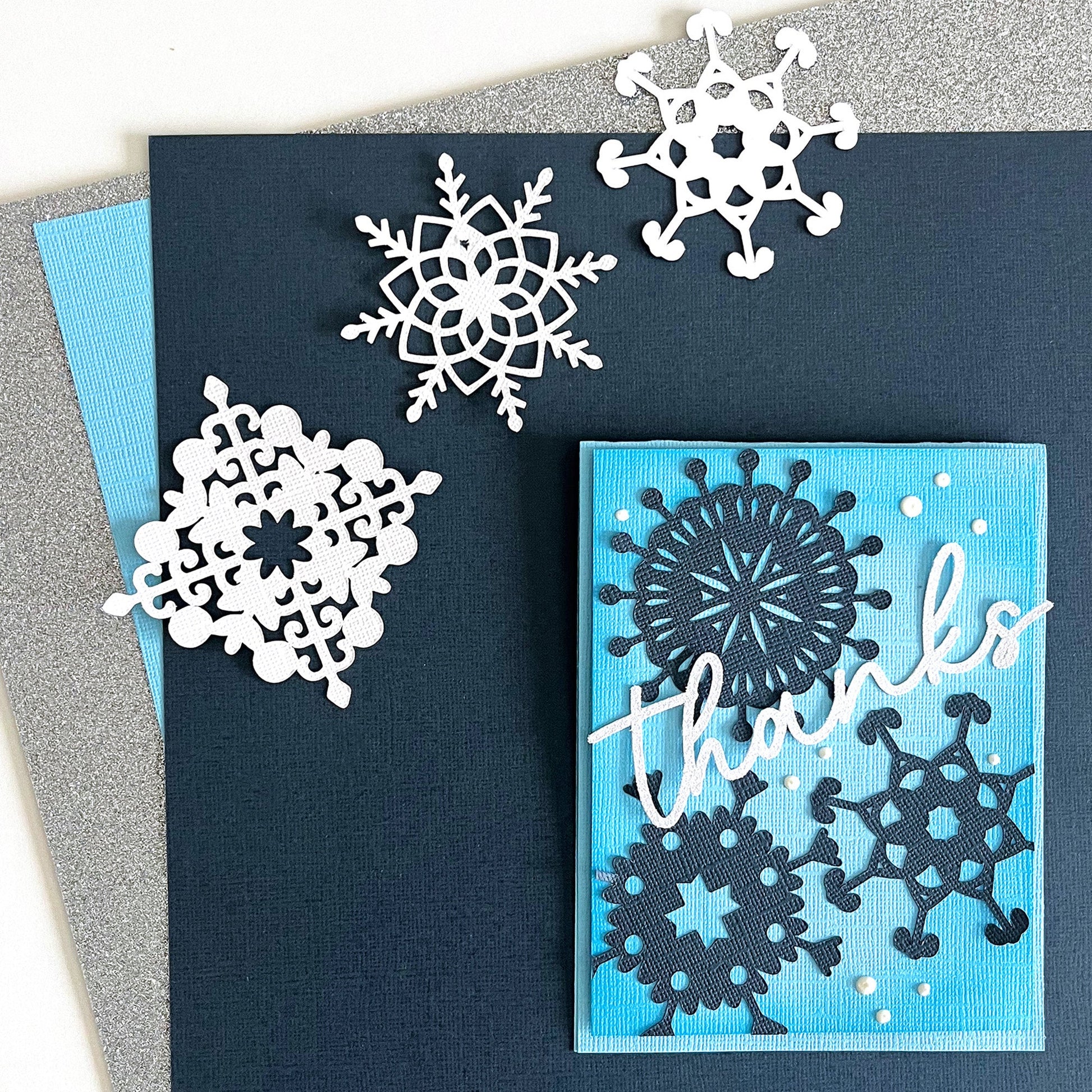 Handmade Winter Card Featuring Encore Midnight Blue